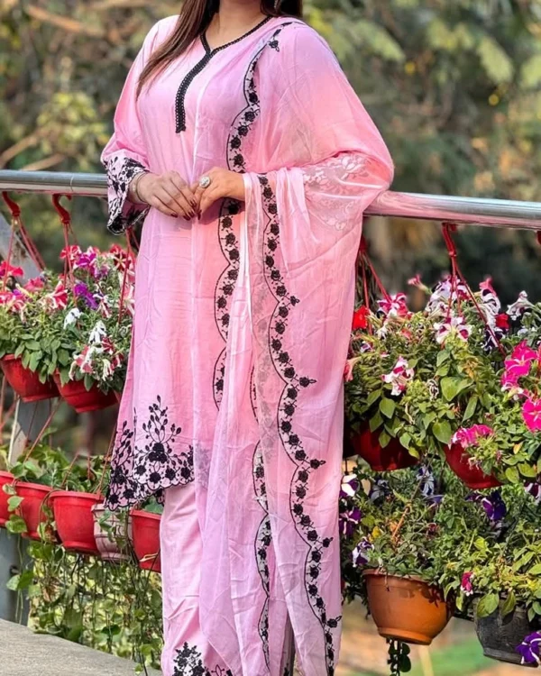 Embroidery Cotton Three Piece